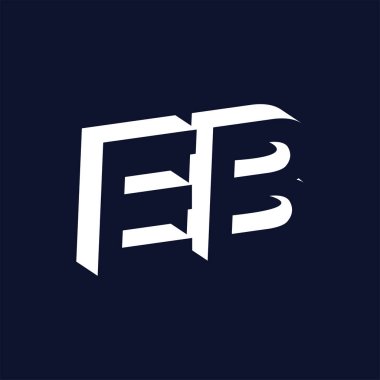 E B ilk harfi ile negatif boşluk logo simge vektör şablonu