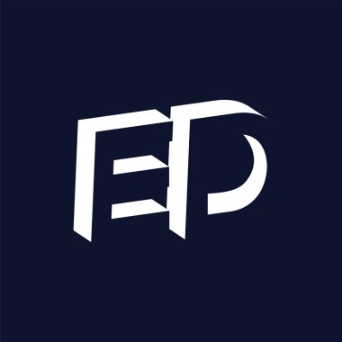 Ed ilk harfi ile negatif boşluk logo simge vektör şablonu