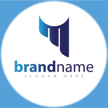 m harfi logo simge vektör şablonu
