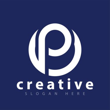 P harfi logo simge vektör şablonu