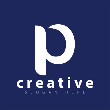 P harfi logo simge vektör şablonu
