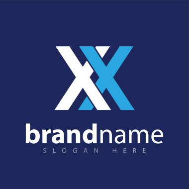 Xx ilk harf logo simge vektör şablonu