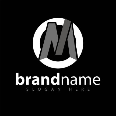 m harfi ile daire logo simge vektör şablonu