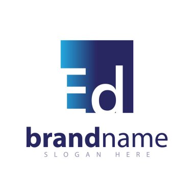 Ed ilk harf logo simge vektör şablonu