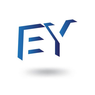 E Y ilk harfi ile negatif boşluk logo simge vektör şablonu