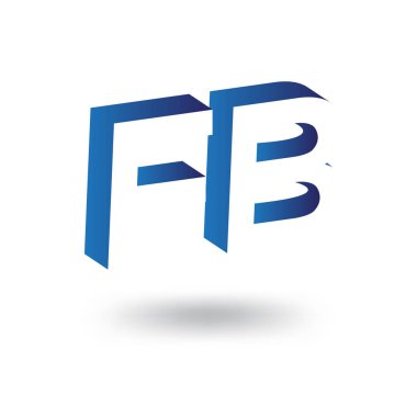 F B ilk harfi ile negatif boşluk logo simge vektör şablonu