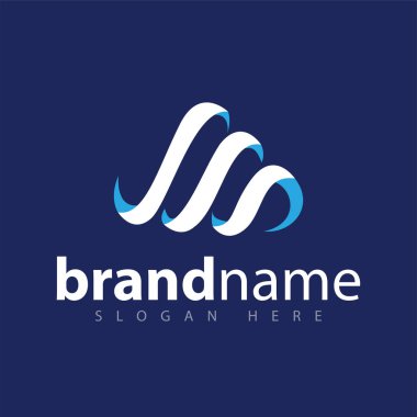 SM ilk harf logo simge vektör şablonu