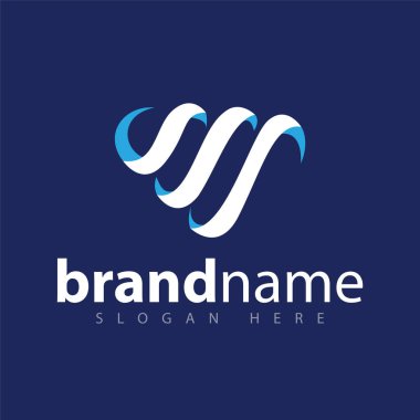 SM ilk harf logo simge vektör şablonu