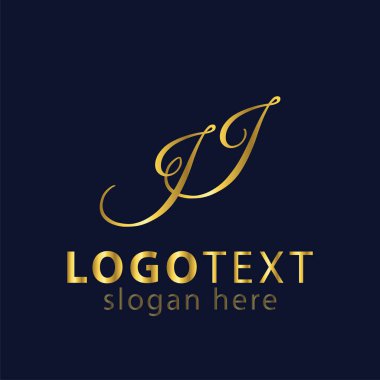 JJ ilk harf logo simge vektör şablonu