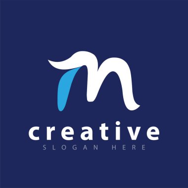 m harfi logo simge vektör şablonu