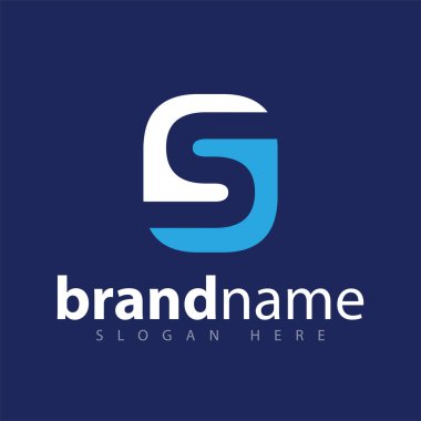 s harfi kare logo simge vektör şablonu