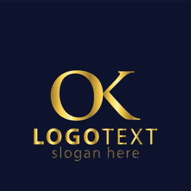 İlk harf logo simge vektör şablon Tamam