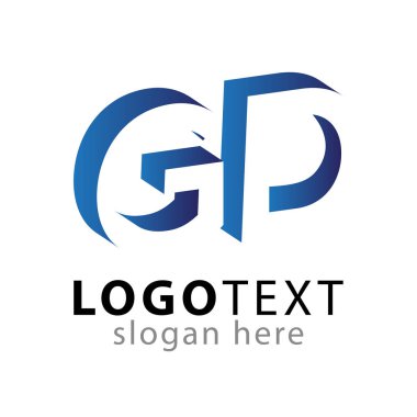 GD ilk harfi ile negatif boşluk logo simge vektör şablonu