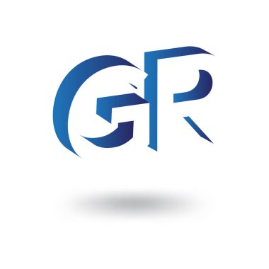 Negatif alan logo simge vektör şablon gr ilk harfi