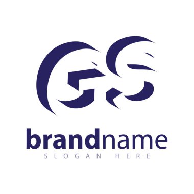 G harfi ile negatif boşluk logo simge vektör şablon ilk