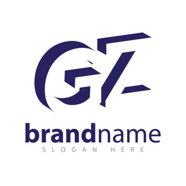 G Z ilk harfi ile negatif boşluk logo simge vektör şablonu