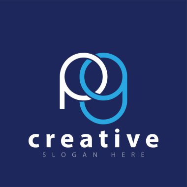 PG ilk harf logo simge vektör şablonu