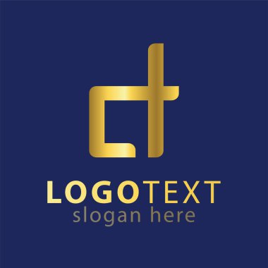 CT ilk harf logo simge vektör şablonu