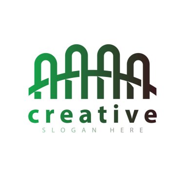 Köprü logo simge vektör şablonu