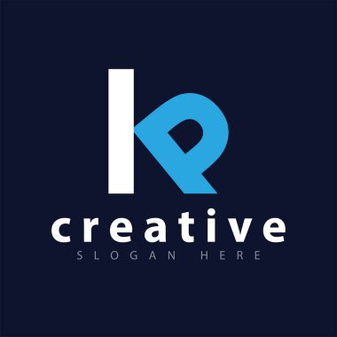 KP ilk harf logo simge vektör şablonu
