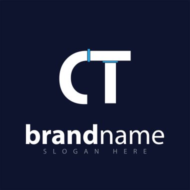 CT ilk harf logo simge vektör şablonu