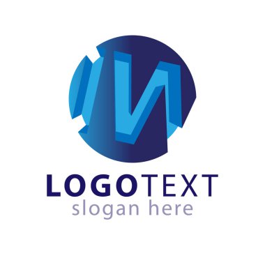 Ben W ilk harf logo simge vektör şablonu