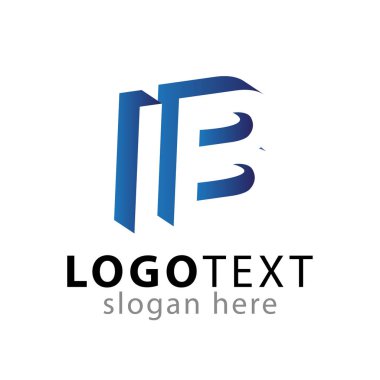 Ben B harfi ile negatif boşluk logo simge vektör şablon ilk