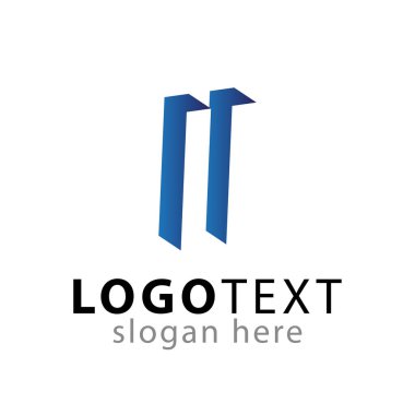 Negatif alan logo simge vektör şablon II ilk harfi