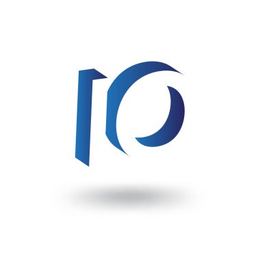 Negatif boşluk logo simge vektör şablonu ile ilk harf IO