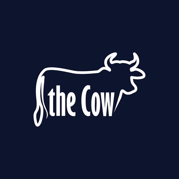 Шаблон Векторного Текстового Логотипу Корови — стоковий вектор