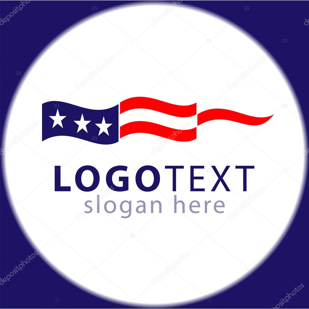 Campaign flag logo icon vector template