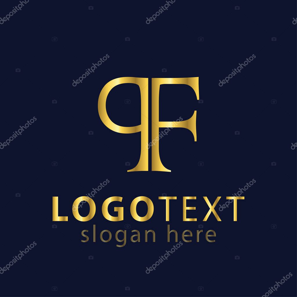 PF initial letter logo icon vector template