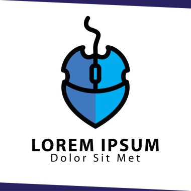 Fare kalkan logo simge vektör şablonu. fare sanat teknoloji logosu