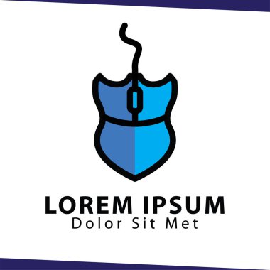 Fare kalkan logo simge vektör şablonu. fare sanat teknoloji logosu