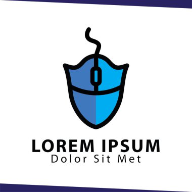 Fare kalkan logo simge vektör şablonu. fare sanat teknoloji logosu
