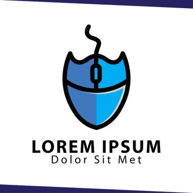 Fare kalkan logo simge vektör şablonu. fare sanat teknoloji logosu