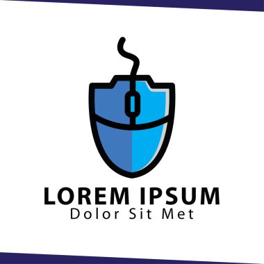 Fare kalkan logo simge vektör şablonu. fare sanat teknoloji logosu