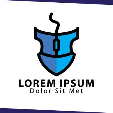 Fare kalkan logo simge vektör şablonu. fare sanat teknoloji logosu