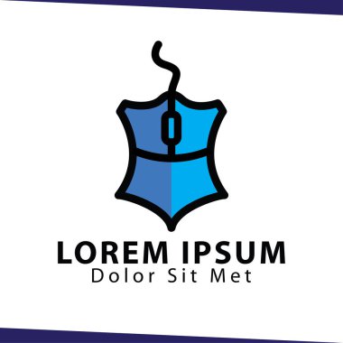 Fare kalkan logo simge vektör şablonu. fare sanat teknoloji logosu