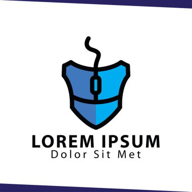 Fare kalkan logo simge vektör şablonu. fare sanat teknoloji logosu