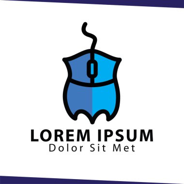Fare kalkan logo simge vektör şablonu. fare sanat teknoloji logosu