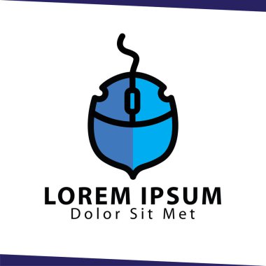 Fare kalkan logo simge vektör şablonu. fare sanat teknoloji logosu