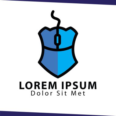 Fare kalkan logo simge vektör şablonu. fare sanat teknoloji logosu