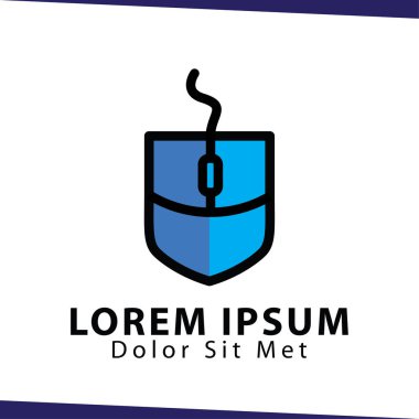 Fare kalkan logo simge vektör şablonu. fare sanat teknoloji logosu