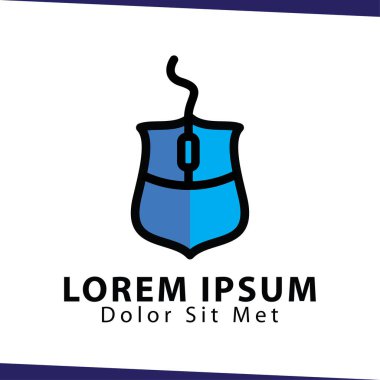 Fare kalkan logo simge vektör şablonu. fare sanat teknoloji logosu