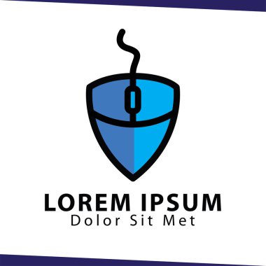 Fare kalkan logo simge vektör şablonu. fare sanat teknoloji logosu