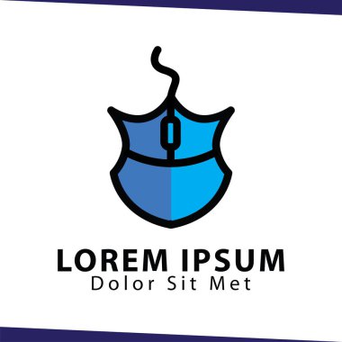 Fare kalkan logo simge vektör şablonu. fare sanat teknoloji logosu
