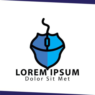 Fare kalkan logo simge vektör şablonu. fare sanat teknoloji logosu