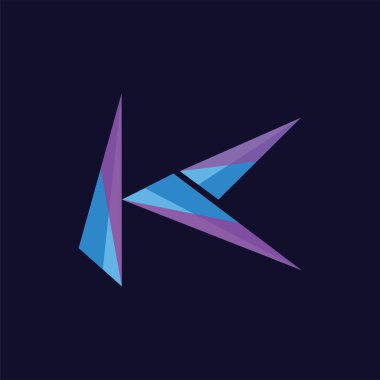 K harfi logo simge vektör şablonu