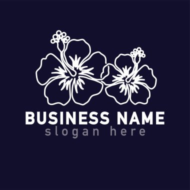 Hibiscus çiçek logo simge vektör şablonu